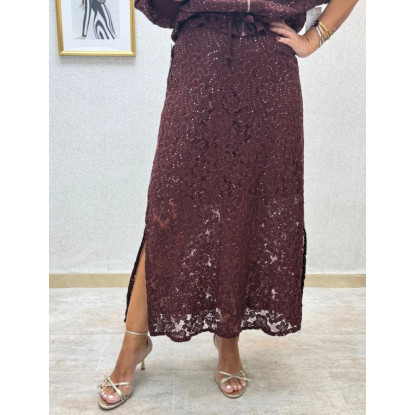 Falda encaje floral lente