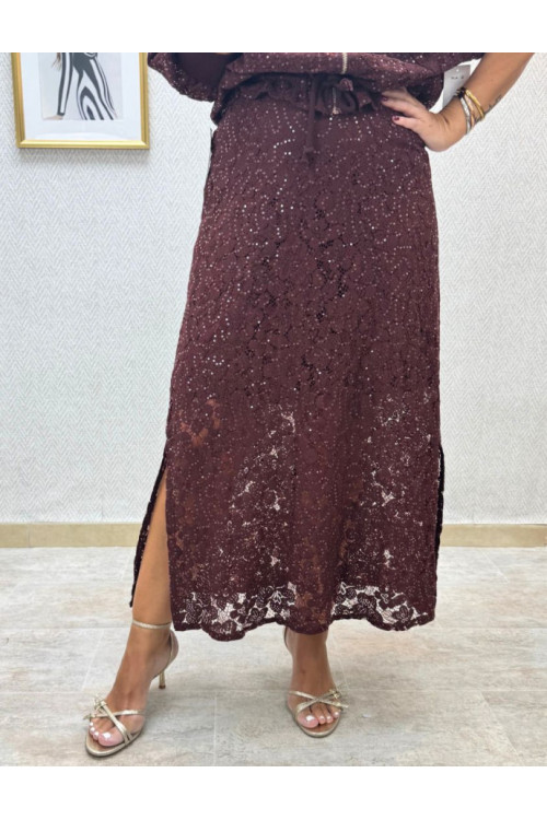 Falda encaje floral lente