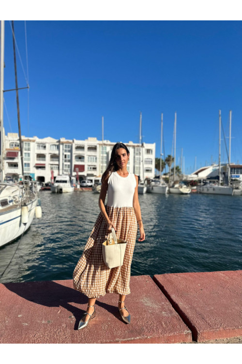 Vestido globo vichy-