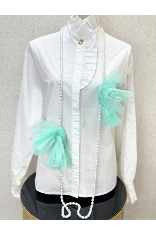 Collar perlas flor