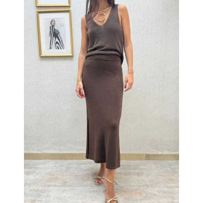Conj. falda punto lurex