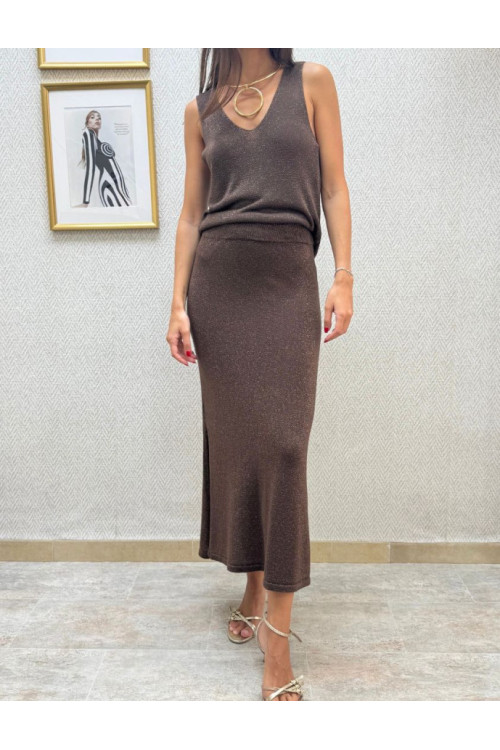 Conj. falda punto lurex