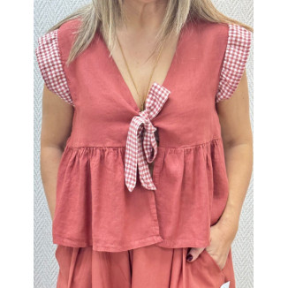 Blusa nudo vichy-