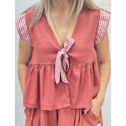 Blusa nudo vichy-