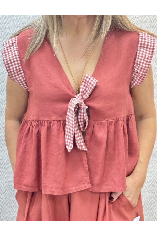 Blusa nudo vichy-