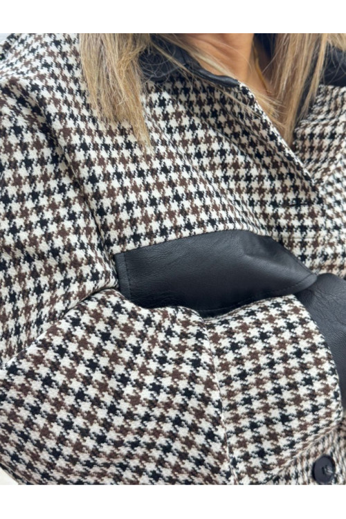 Chaqueta pata gallo piel
