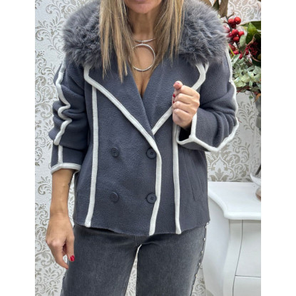 Abrigo pelo nerjas gris