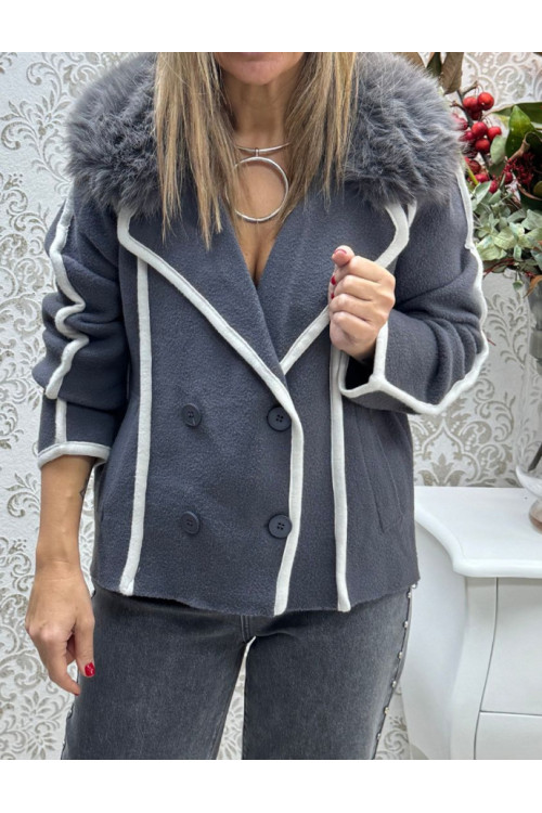 Abrigo pelo nerjas gris