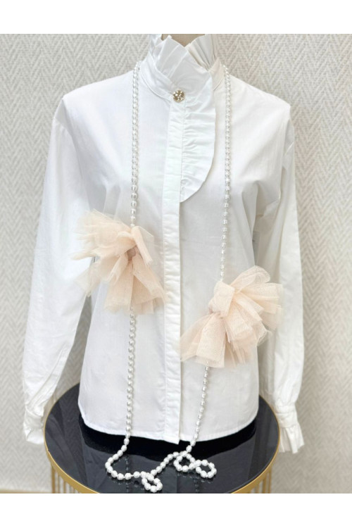 Collar perlas flor