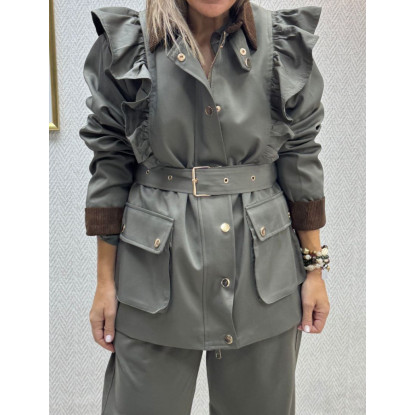 Parka volantes verde