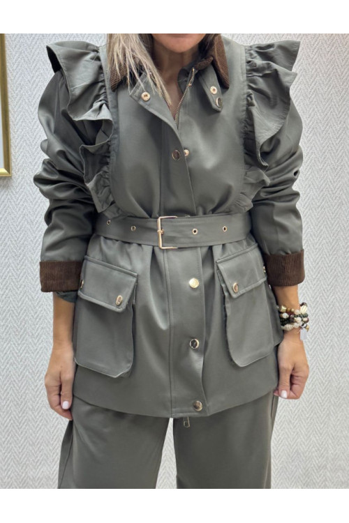 Parka volantes verde