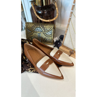 mocasin bicolor biege-