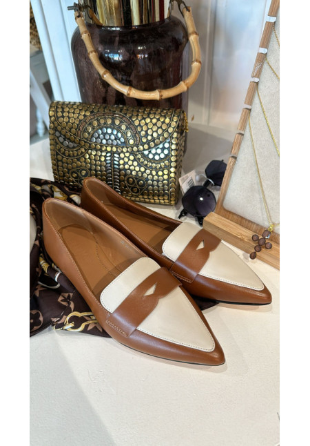 mocasin bicolor biege-