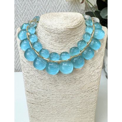 Collar de esferas acrílicas turquesa Collar de esferas acrílicas turquesa