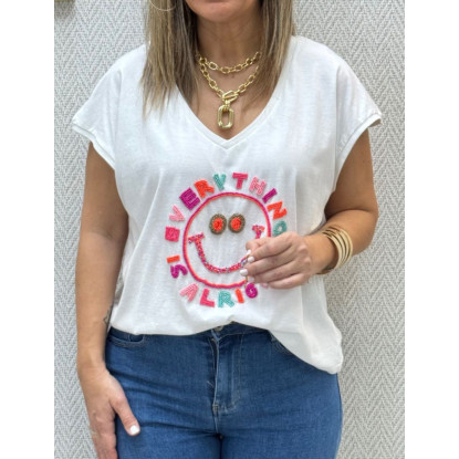 Camiseta pico cara-