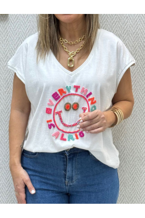 Camiseta pico cara-