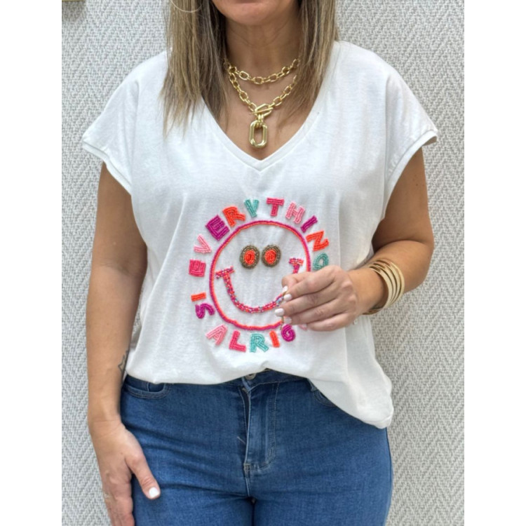 Camiseta pico cara-