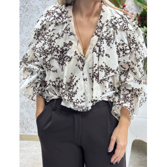 Camisa chorreras terciopelo