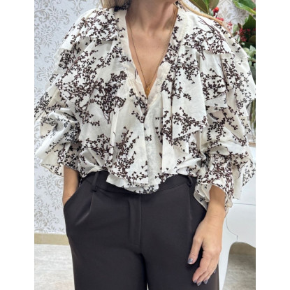 Camisa chorreras terciopelo