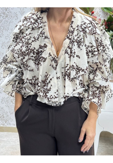 Camisa chorreras terciopelo