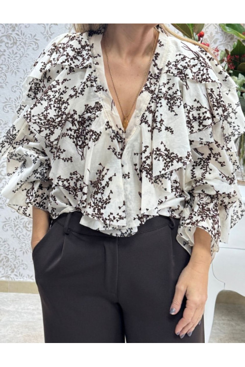 Camisa chorreras terciopelo