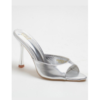 Tacón mule plata