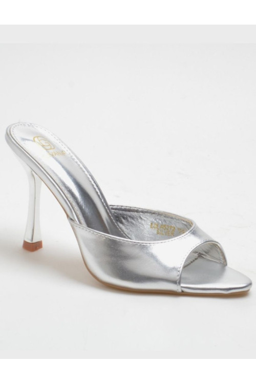 Tacón mule plata