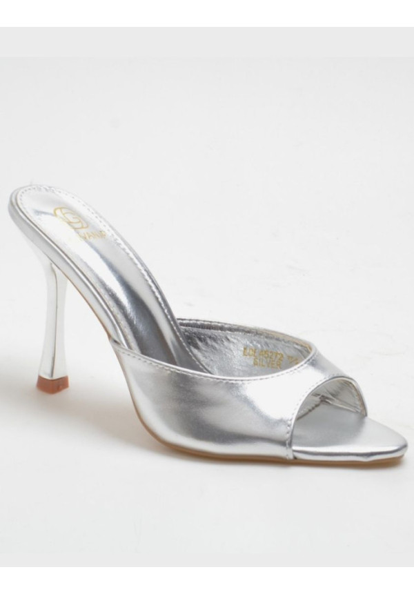 Tacón mule plata