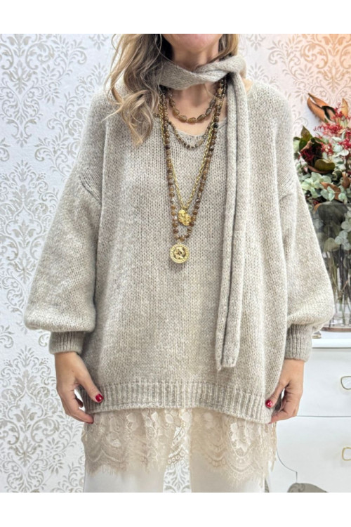 jersey bajo encaje suave