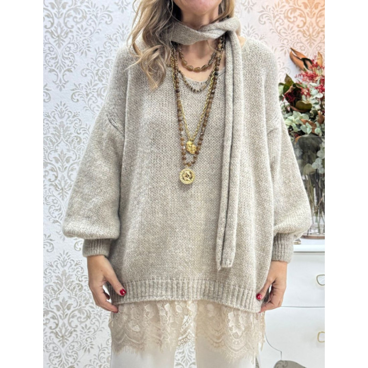 jersey bajo encaje suave