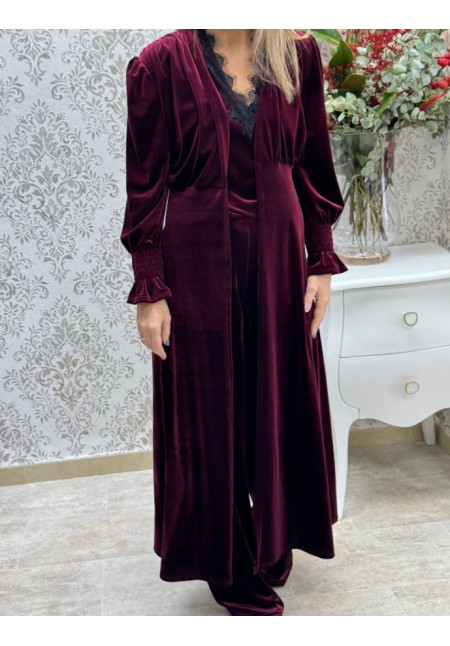 Kimono terciopelo hombrera