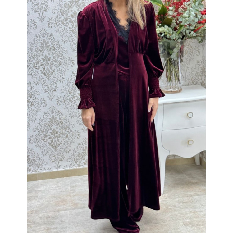 Kimono terciopelo hombrera