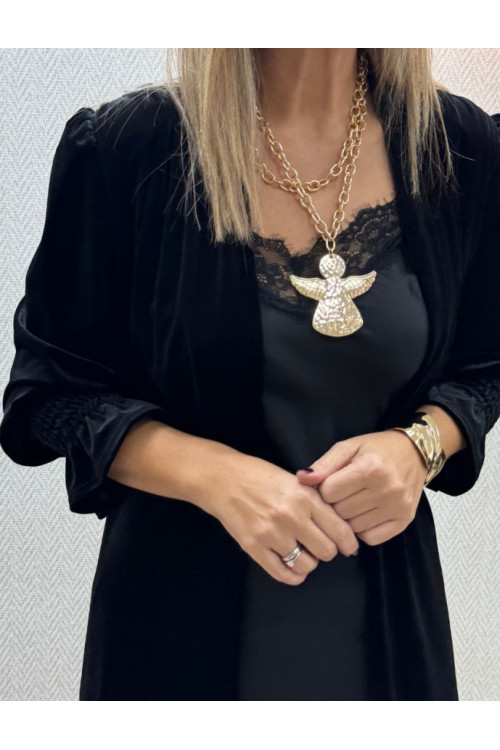 Kimono terciopelo hombrera