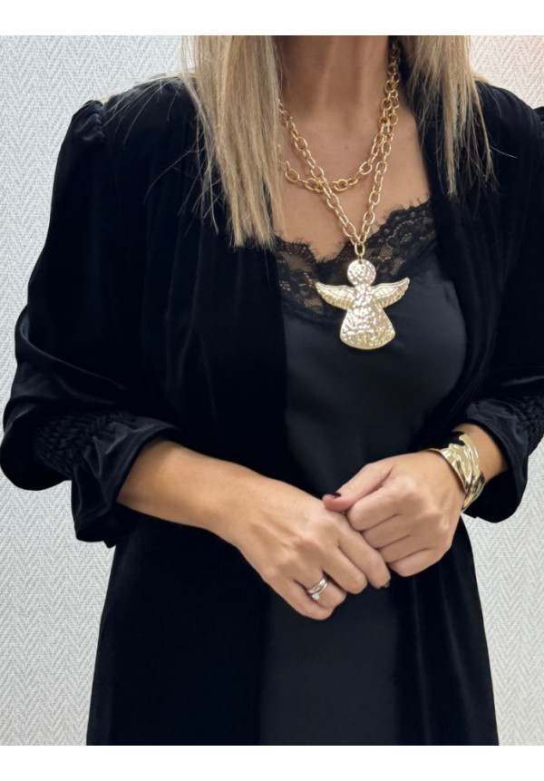 Kimono terciopelo hombrera