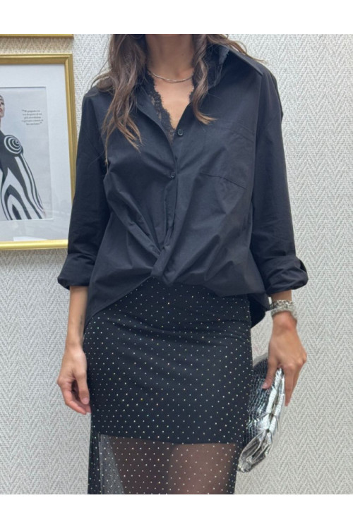 Camisa negra encaje