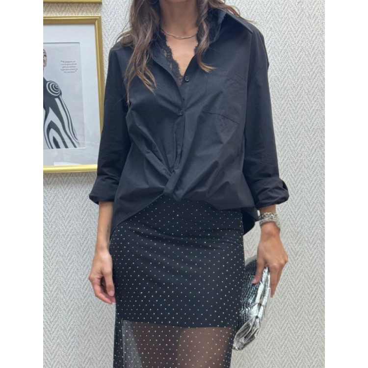 Camisa negra encaje