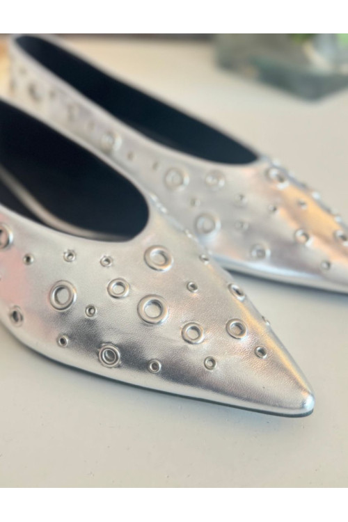 bailarina plata ojales 