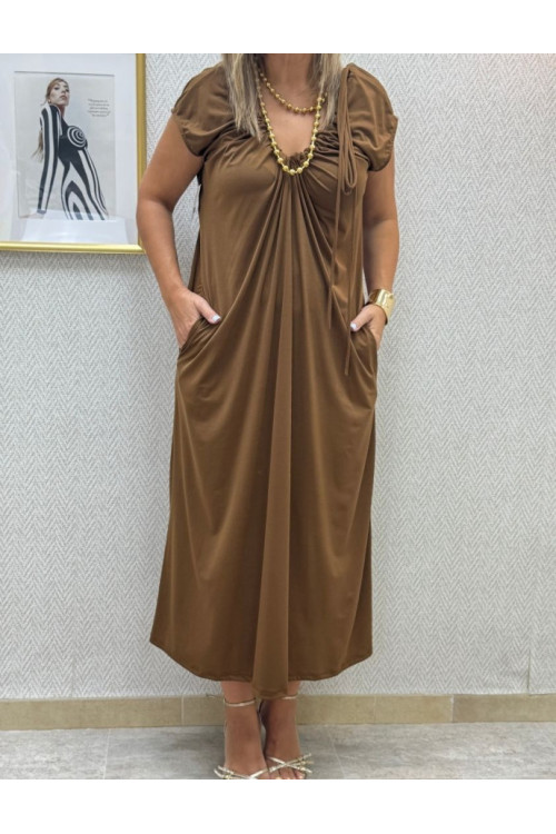 vestido cuello fruncido