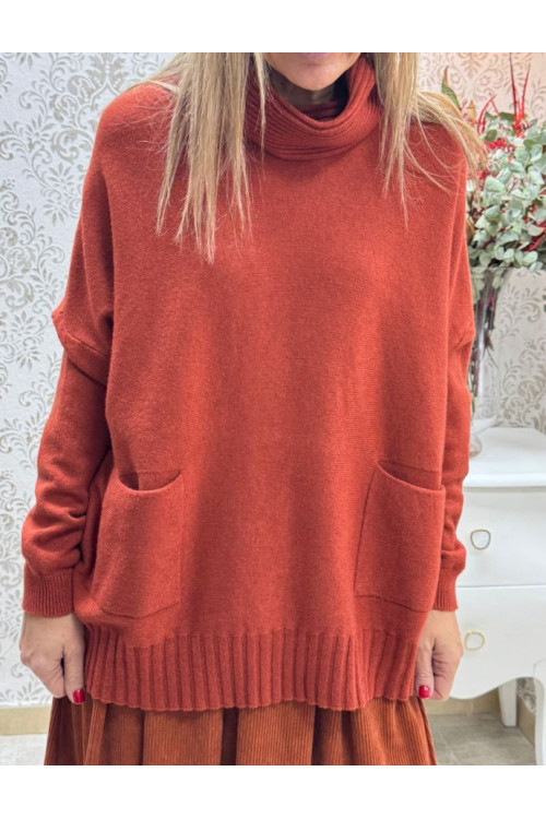 Jersey cuello canale bolsillos