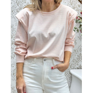 Camiseta rayas hombrera M-L