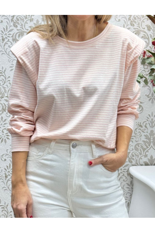 Camiseta rayas hombrera M-L