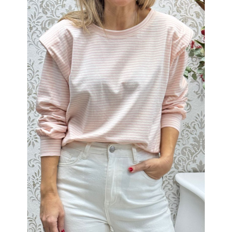 Camiseta rayas hombrera M-L