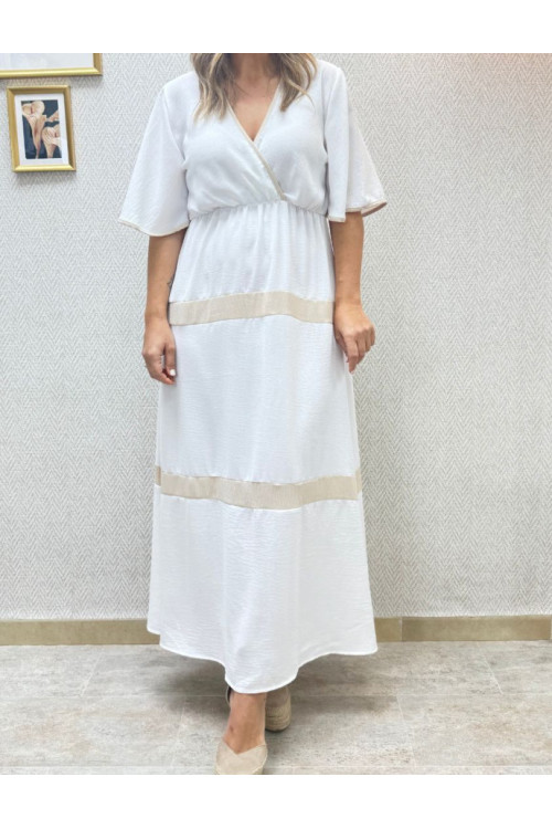Vestido bicolor escote cruzado