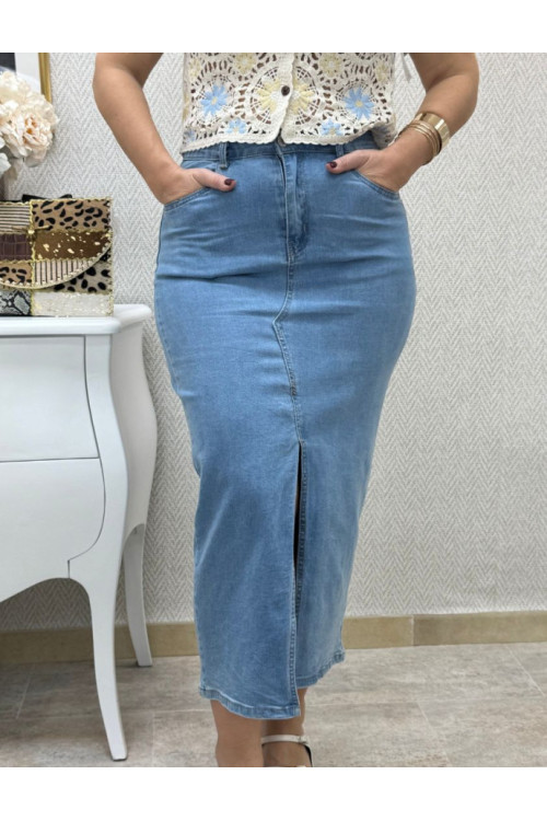 Falda denim basic-
