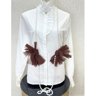 Collar perlas flor