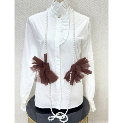Collar perlas flor
