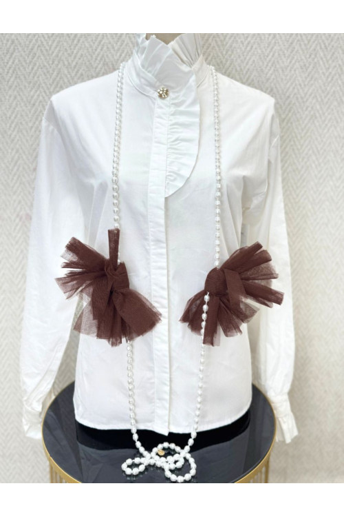 Collar perlas flor