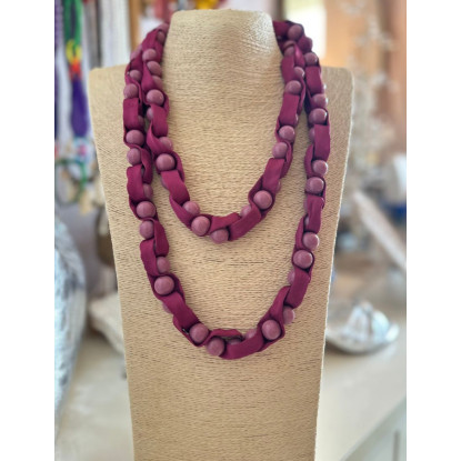 Collar cuentas morado