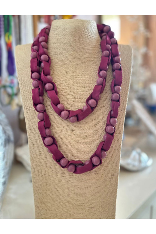 Collar cuentas morado