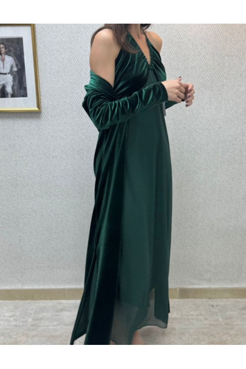 vest estola verde-